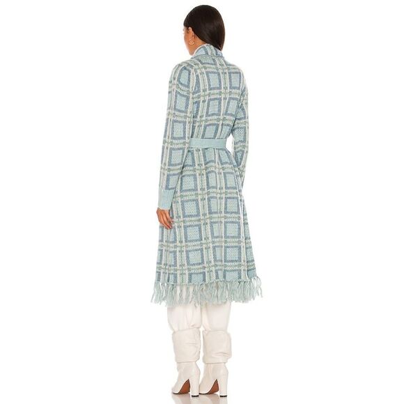 LOVESHACKFANCY Avie Duster in Sky Blue Plaid - Picture 4 of 12
